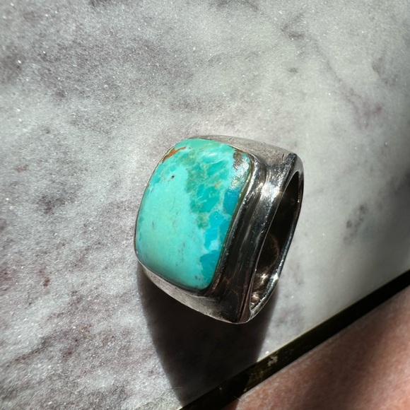Beautiful real turquoise silver ring ~ - Picture 5 of 13